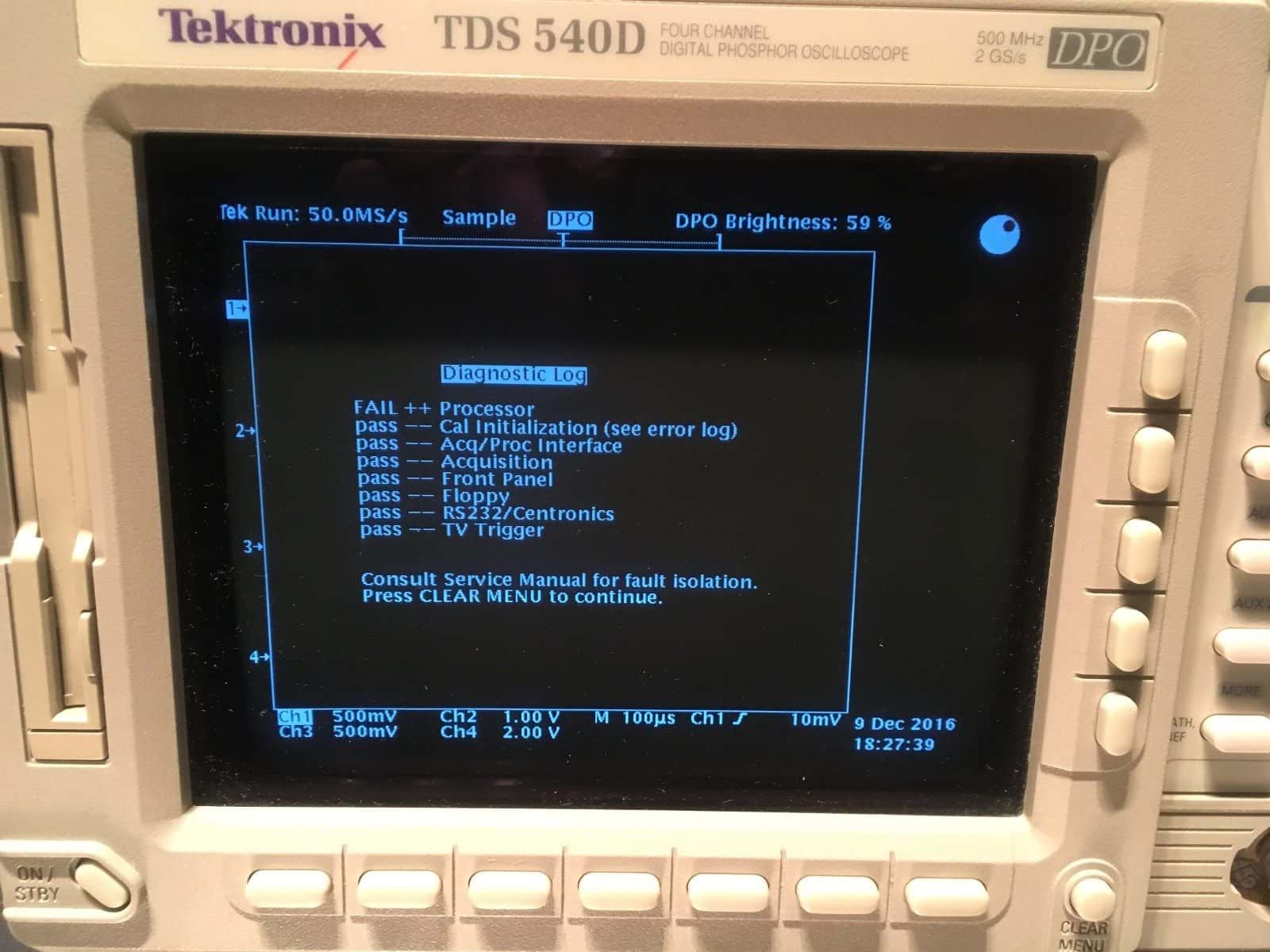 Tek TDS540D fault